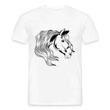 cheval tête - T-shirt homme - blanc - Devant - AI Model Male 178 dark (178cm)