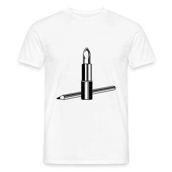 Lippenstift Symbol Make up - Männer T-Shirt - Weiß - Vorne - AI Model Male 178 dark (178cm)