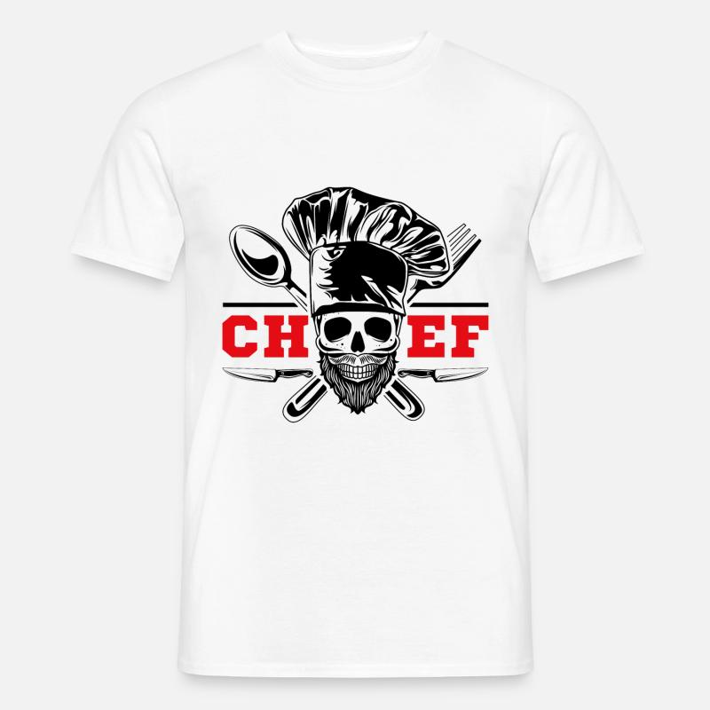 Skull Chef Chef - Men’s T-shirt - white