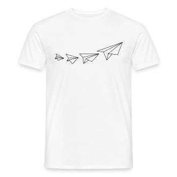 Papierflieger - Männer T-Shirt - Weiß - Vorne - AI Model Male 178 dark (178cm)