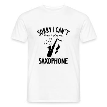 Saxophone Jazz Musik Musiker sorry i can t - Männer T-Shirt - Weiß - Vorne - AI Model Male 178 dark (178cm)