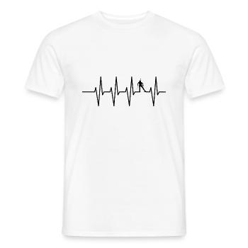 Biathlon Winter Sports Biathlete Heartbeat ECG - Men's T-Shirt - white - Front - AI Model Male 178 dark (178cm)