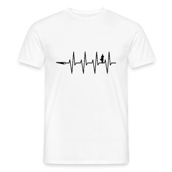 Window construction window fitter heartbeat EKG saws - Men's T-Shirt - white - Front - AI Model Male 178 dark (178cm)