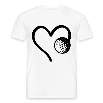 Golf Ball Heart Golfer - Men's T-Shirt - white - Front - AI Model Male 178 dark (178cm)