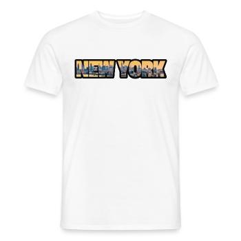 New York Skyline Gradient - Men's T-Shirt - white - Front - AI Model Male 178 dark (178cm)