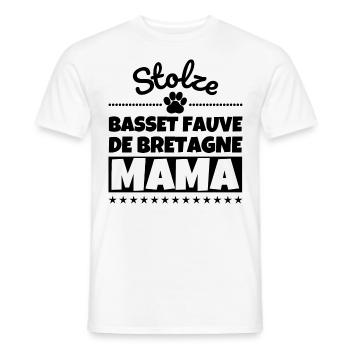 Stolze Basset Fauve de Bretagne Mama - Männer T-Shirt - Weiß - Vorne - AI Model Male 178 dark (178cm)
