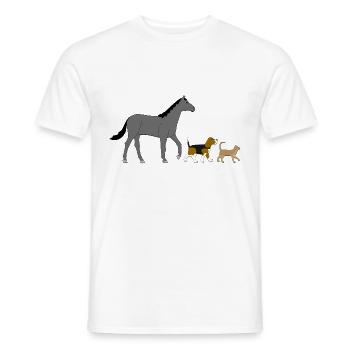 Pferd Hund und Katz - Männer T-Shirt - Weiß - Vorne - AI Model Male 178 dark (178cm)