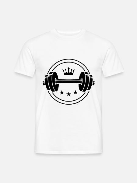 hantel icon gewichte symbol krone - Männer T-Shirt - Weiß
