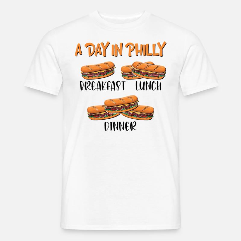 Philly Breakfast Sandwich - Männer T-Shirt - Weiß