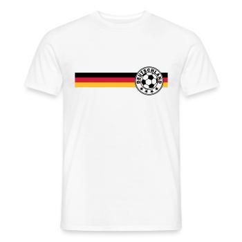 Fußballlogo auf Deutschandfahne - Männer T-Shirt - Weiß - Vorne - AI Model Male 178 dark (178cm)