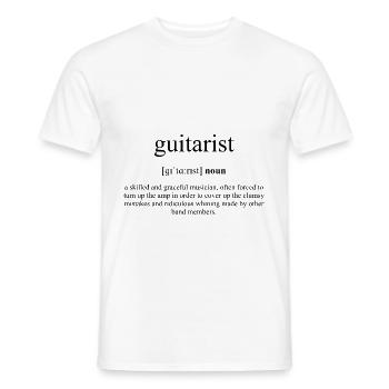 Dictionnaire de définition guitariste (guitariste) - T-shirt homme - blanc - Devant - AI Model Male 178 dark (178cm)