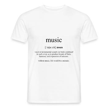 Dictionnaire de définition de musique (musique) - T-shirt homme - blanc - Devant - AI Model Male 178 dark (178cm)