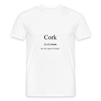 Cork (city) Definition Dictionary - T-shirt homme - blanc - Devant - AI Model Male 178 dark (178cm)