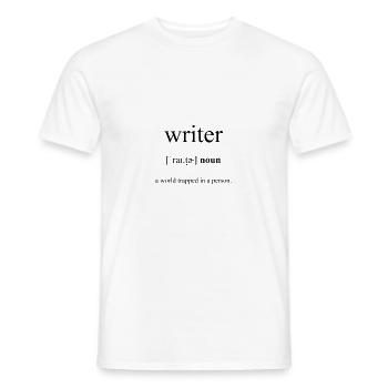 Writer (Schriftsteller) Definition Dictionary - Männer T-Shirt - Weiß - Vorne - AI Model Male 178 dark (178cm)
