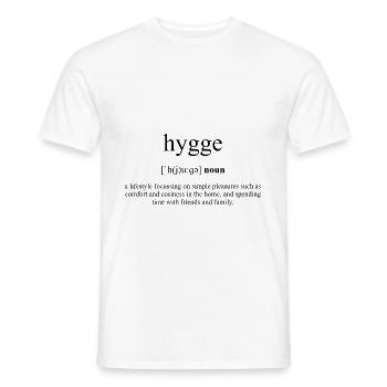 Hygge (homeliness) Definition Dictionary - Men's T-Shirt - white - Front - AI Model Male 178 dark (178cm)
