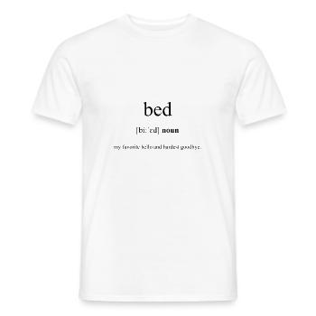 Dictionnaire de définition de lit - T-shirt homme - blanc - Devant - AI Model Male 178 dark (178cm)