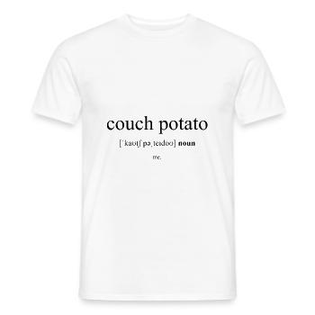 Couch Potato (couch potato) Definition Dictionary - T-shirt homme - blanc - Devant - AI Model Male 178 dark (178cm)
