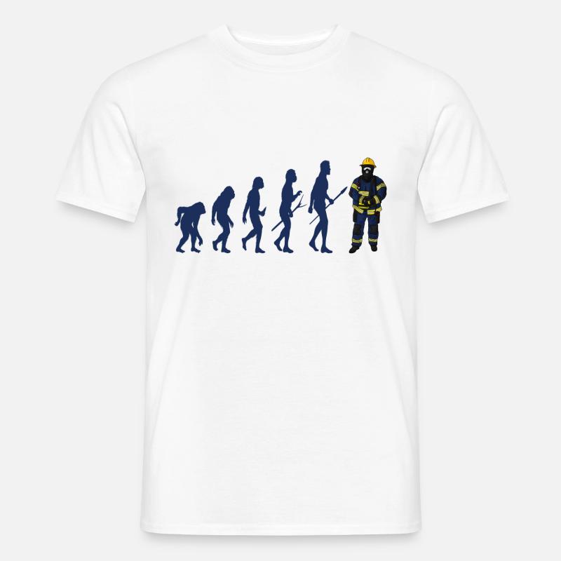 Evolution Feuerwehrmann - Männer T-Shirt - Weiß