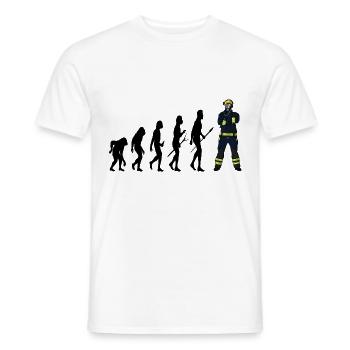 Evolution Feuerwehrmann - Männer T-Shirt - Weiß - Vorne - AI Model Male 178 dark (178cm)