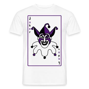 Joker Karte Poker Halloween dreifarbig Clown - Männer T-Shirt - Weiß - Vorne - AI Model Male 178 dark (178cm)