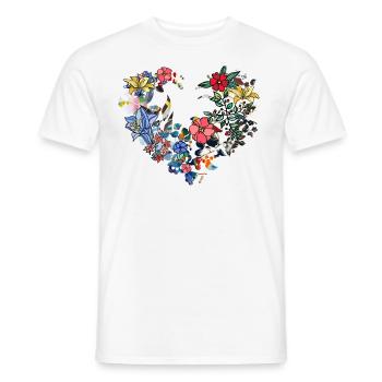 Blumenherz, Blumen,floral, Blume - Männer T-Shirt - Weiß - Vorne - AI Model Male 178 dark (178cm)