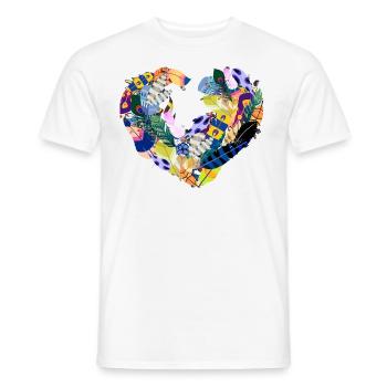 Blumenherz, Blumen,Federn, federherz - Männer T-Shirt - Weiß - Vorne - AI Model Male 178 dark (178cm)