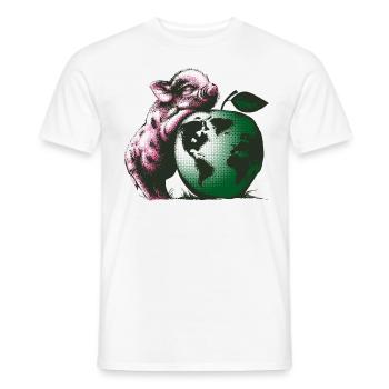 Vegan-Schweinchen - Männer T-Shirt - Weiß - Vorne - AI Model Male 178 dark (178cm)