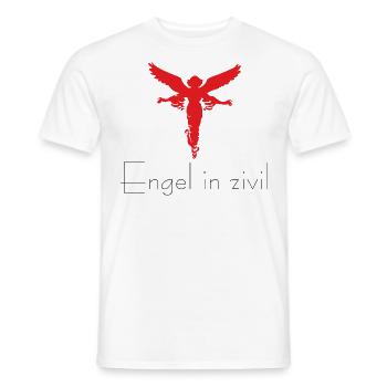 Fun Shirt Engel in Zivil für Frauen und - Männer T-Shirt - Weiß - Vorne - AI Model Male 178 dark (178cm)