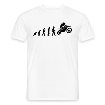 Motorbike Evolution Shirt, Motocross Tshirt - Men's T-Shirt - white - Front - AI Model Male 178 dark (178cm)