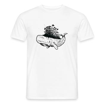 Save the whales whale animals nature conservation animal welfare - Men's T-Shirt - white - Front - AI Model Male 178 dark (178cm)