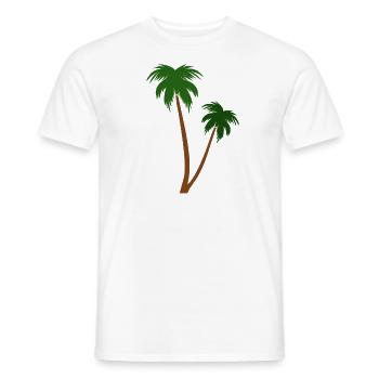 Grüne Palme am Strand - Männer T-Shirt - Weiß - Vorne - AI Model Male 178 dark (178cm)
