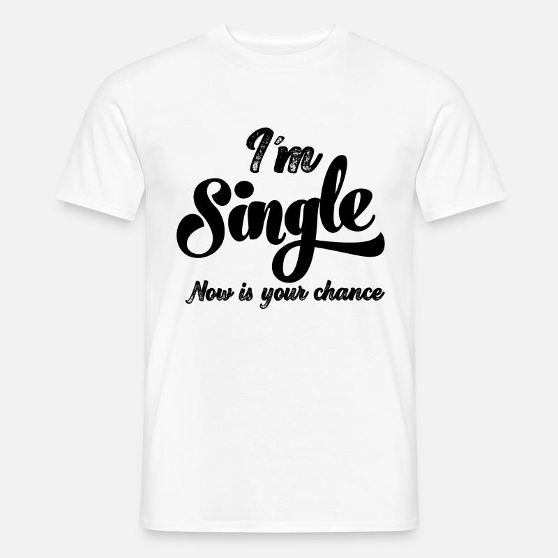 Bin Célibataire Célibataire Célibataire Statut relationnel - T-shirt homme - blanc