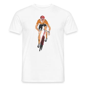 Cycliste de course - T-shirt homme - blanc - Devant - AI Model Male 178 dark (178cm)