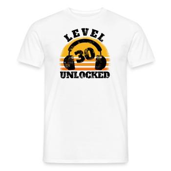 30th birthday 30 years 30s gift women men - Men's T-Shirt - white - Front - AI Model Male 178 dark (178cm)