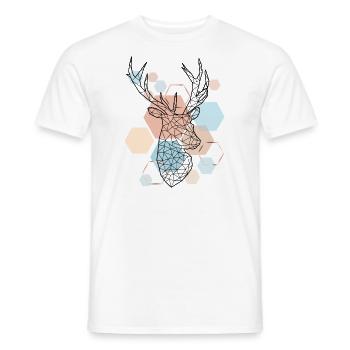 Low Poly Art Deer Triangle Streetwear Esthétique - T-shirt homme - blanc - Devant - AI Model Male 178 dark (178cm)