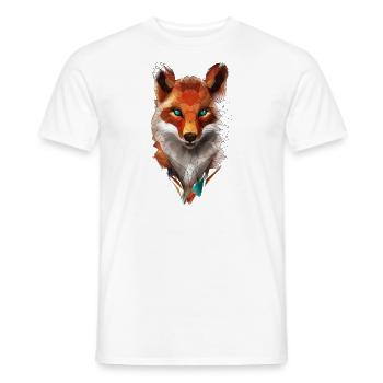 Low Poly Art Fuchs Wildtier Geometrisch Polygon - Männer T-Shirt - Weiß - Vorne - AI Model Male 178 dark (178cm)