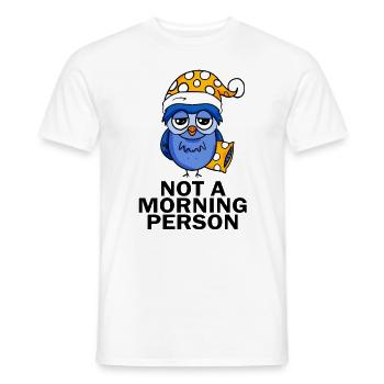 Early riser owl sleeping - Men's T-Shirt - white - Front - AI Model Male 178 dark (178cm)