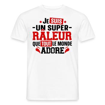 Râleur Grincheux Grognon Cadeau homme - T-shirt homme - blanc - Devant - AI Model Male 178 dark (178cm)