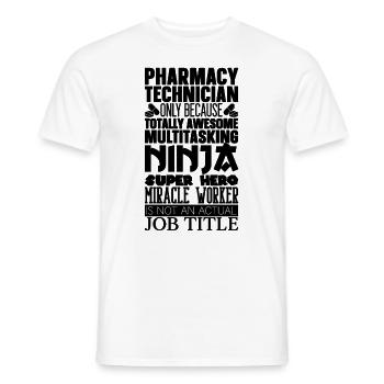 Idée cadeau pharmacie technicien en pharmacie - T-shirt homme - blanc - Devant - AI Model Male 178 dark (178cm)