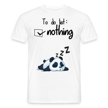 The list of things to do: nothing. Sleeping panda - Men's T-Shirt - white - Front - AI Model Male 178 dark (178cm)