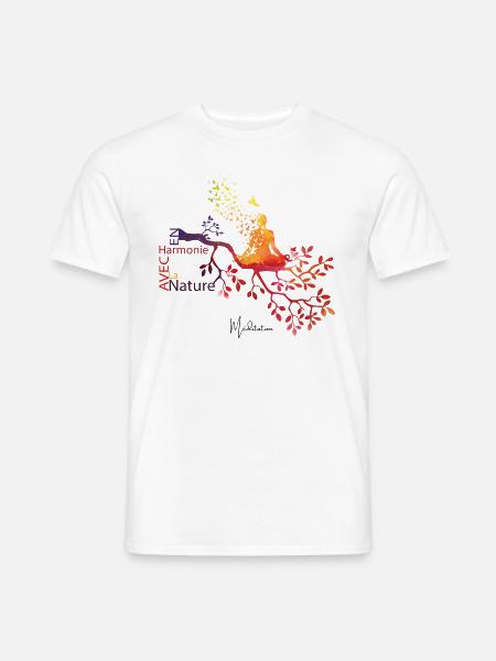 En harmonie avec la nature - T-shirt homme - blanc