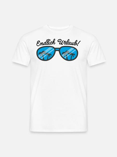 Urlaub Endlich Urlaub Spruch - Männer T-Shirt - Weiß