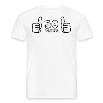 50 Jahre Gratulieren Geburtstagsgruß - Männer T-Shirt - Weiß - Vorne - AI Model Male 178 dark (178cm)