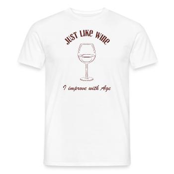 I Improve With Age Wine Old Man Women - Men's T-Shirt - white - Front - AI Model Male 178 dark (178cm)