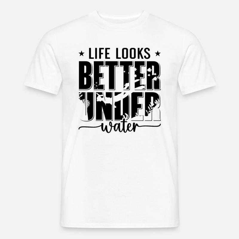 Freitaucher Tauchen Apnoe Freitauchen Geschenkidee - Männer T-Shirt - Weiß
