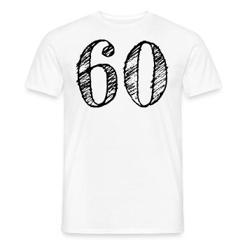 60 ans Numéro 60 Anniversaire d’anniversaire - T-shirt homme - blanc - Devant - AI Model Male 178 dark (178cm)