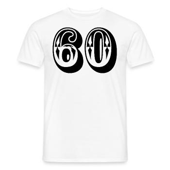 60 ans Numéro 60 anniversaire - T-shirt homme - blanc - Devant - AI Model Male 178 dark (178cm)