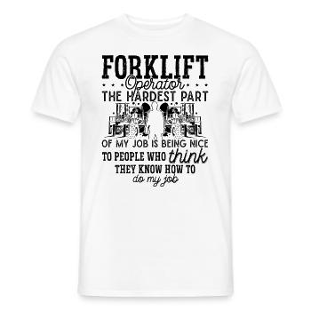 Gabelstapler Staplerfahrer Stapler Geschenkidee - Männer T-Shirt - Weiß - Vorne - AI Model Male 178 dark (178cm)