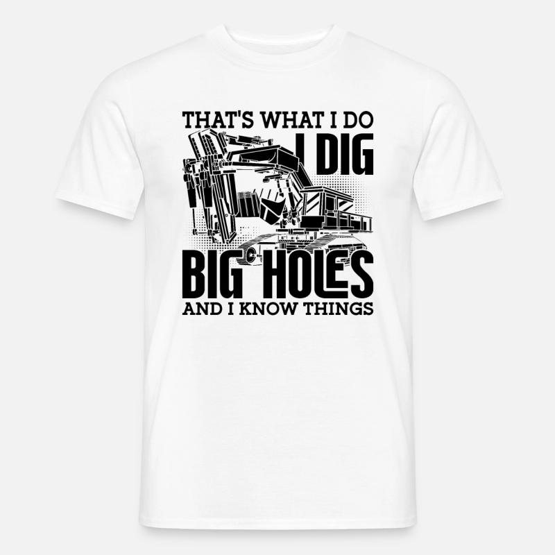 Bagger Bauarbeiter Baggerfahrer Geschenkidee - Männer T-Shirt - Weiß