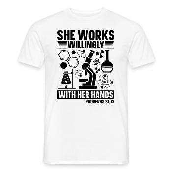 Technicien de laboratoire de chimie Science Idée cadeau - T-shirt homme - blanc - Devant - AI Model Male 178 dark (178cm)